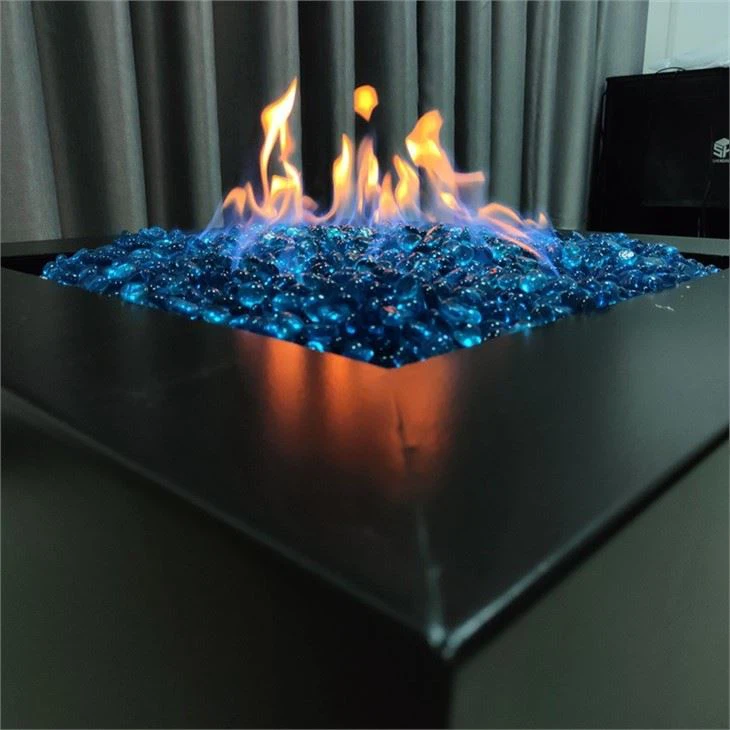 Square Outdoor Gas Firepit Table in Garden