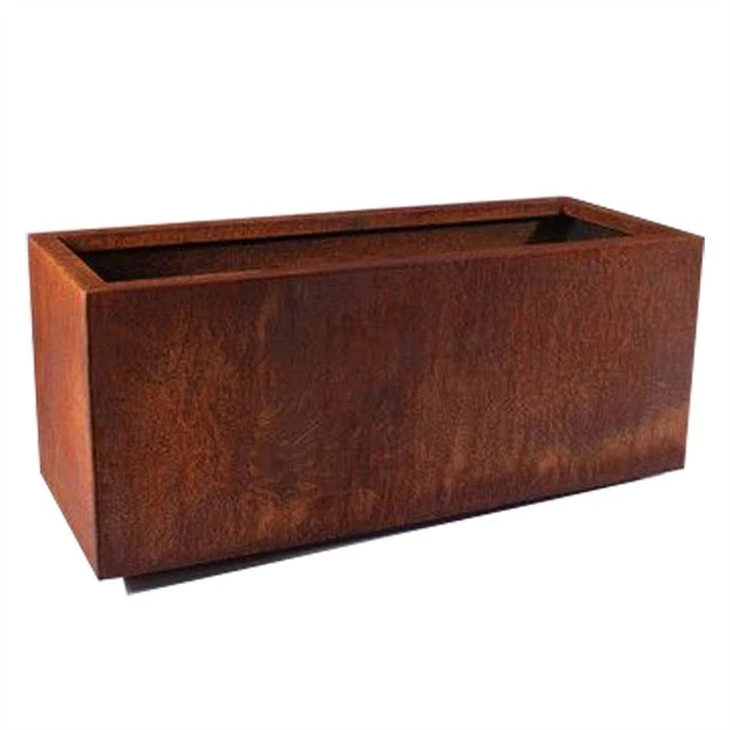 Corten Steel Squared Flower Pots