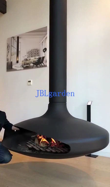 Suspended Hanging Indoor Wood Fireplace