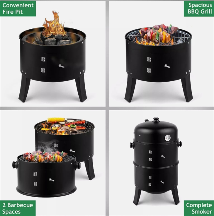 3 in 1 Outdoor Portable Meat Baking Grill