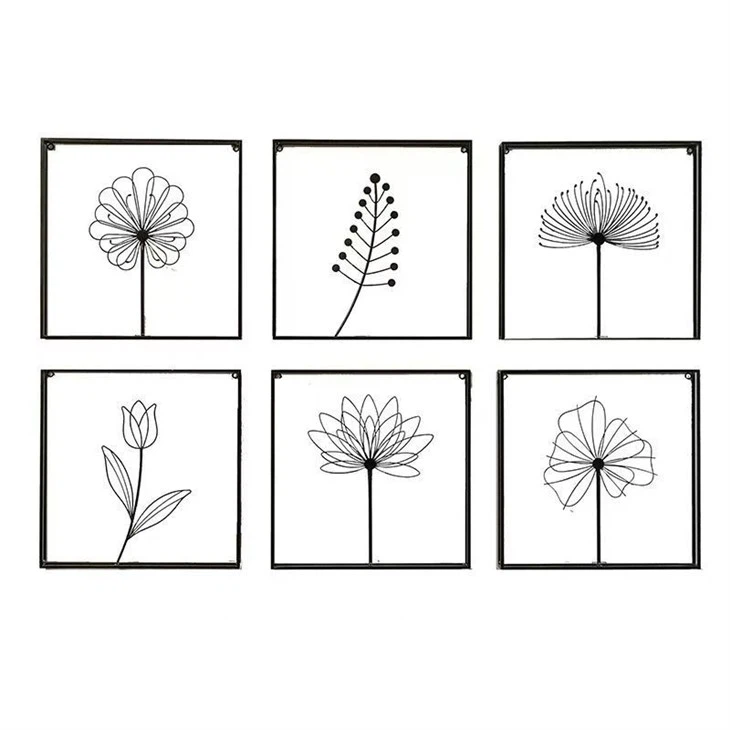 Black Metal Plant Wall Art