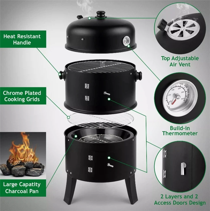 Charcoal Smoker BBQ Grill
