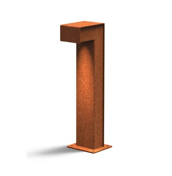 Rusty Cylindrical Light Of Corten