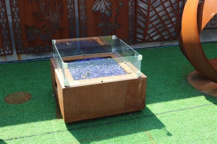 Warming And Decorative Rectangular Firepit Table