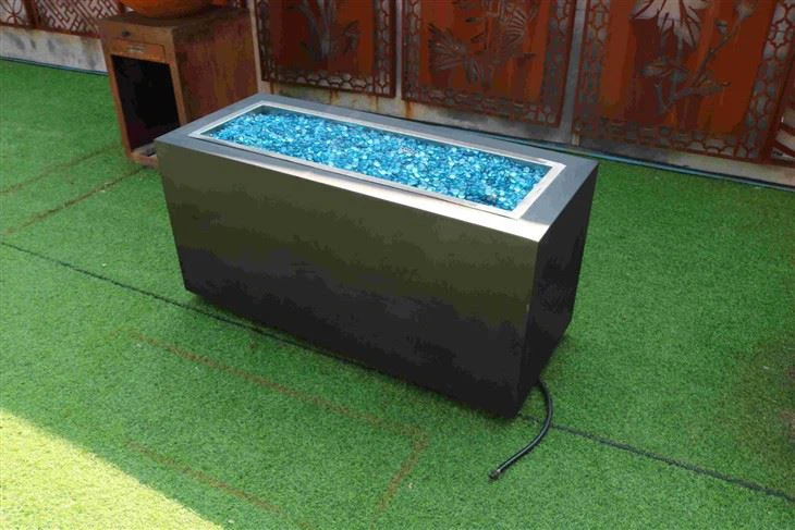 Warming And Decorative Rectangular Firepit Table
